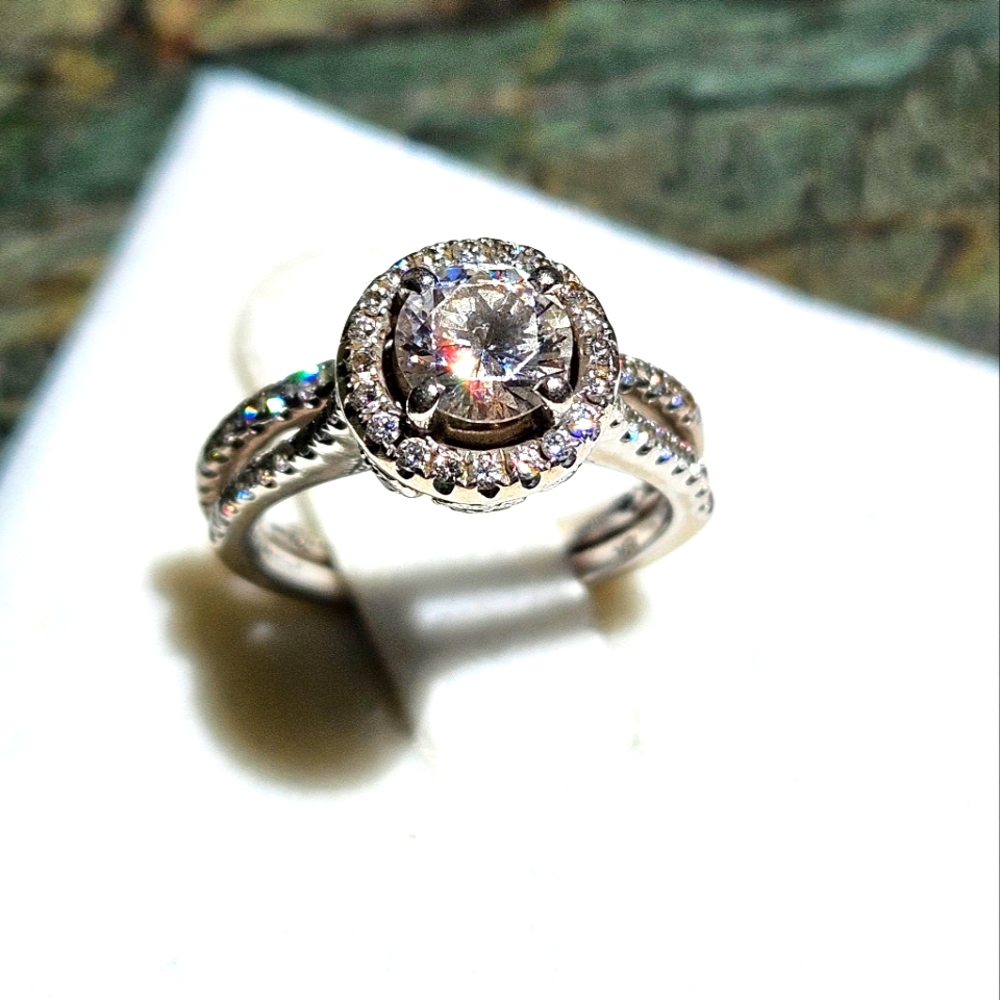 Diamond engagement ring and eternity band